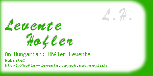 levente hofler business card